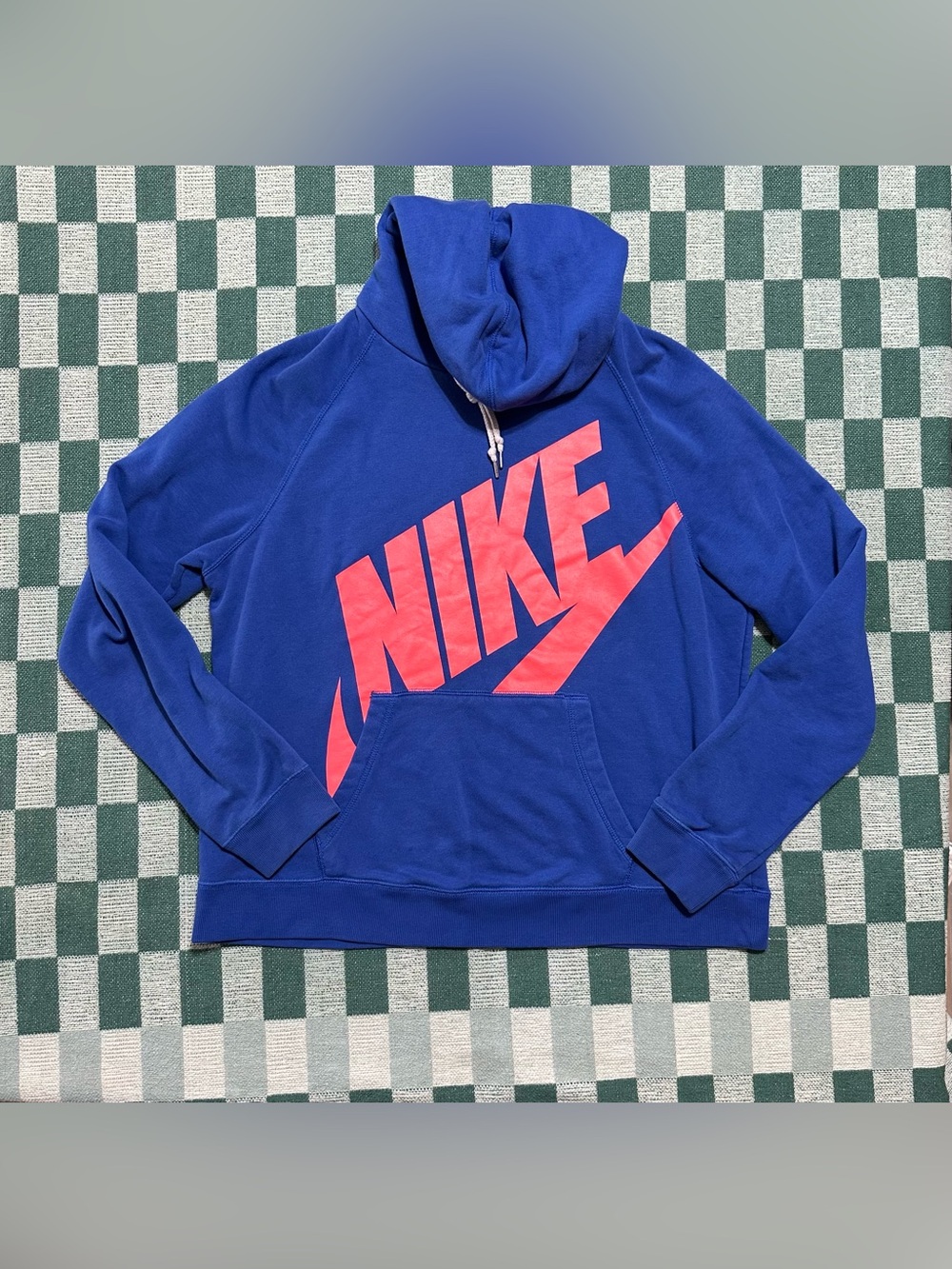 Nike Women's Royal Blue Fleece Hoodie with Coral Logo Size X-Large‎